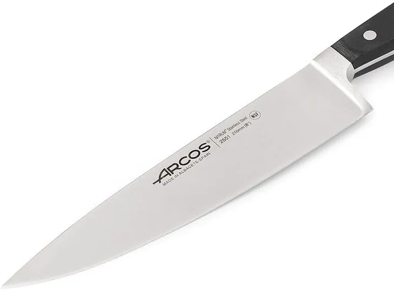 Arcos 255100 Serie Clasica - Kochmesser - Klinge aus Nitrum geschmiedetem Edelstahl 210 mm - HandGri