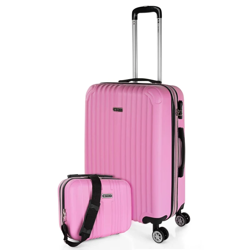 Hartschalenkoffer Gross, Reisekoffer Mit Rollen Gross - Robustes Reisegepäck Rosa M + XS, Rosa M + X