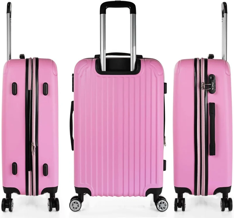 Hartschalenkoffer Gross, Reisekoffer Mit Rollen Gross - Robustes Reisegepäck Rosa M + XS, Rosa M + X