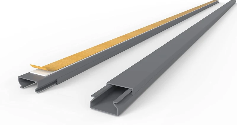 Kabelkanal Selbstklebend Pro mit Schaumklebeband, Kabelschacht 20m 20x10mm - 20x1m, Gray - Grau 20m