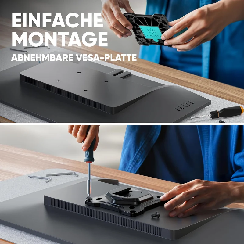 ONKRON Monitor Halterung 2 Monitore/Monitor Arm 2 Monitore 13-34 Zoll schwenkbar & neigbar 8kg (x2)