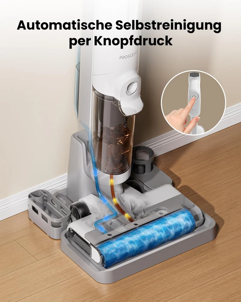 Proscenic F10 Ultra Nass Trockensauger, 60 Min Staubsauger mit Wischfunktion, Saugwischer Smart 3 in