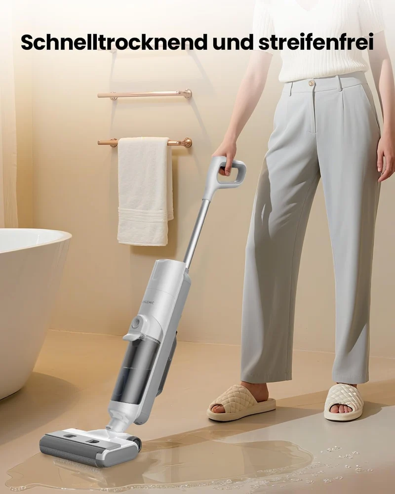 Proscenic F10 Ultra Nass Trockensauger, 60 Min Staubsauger mit Wischfunktion, Saugwischer Smart 3 in