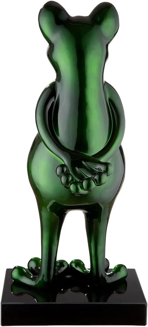 Casablanca modernes Design GILDE Poly Skulp Frog grün metallic H65cm Höhe 68 cm Grün, Höhe 68 cm Grü