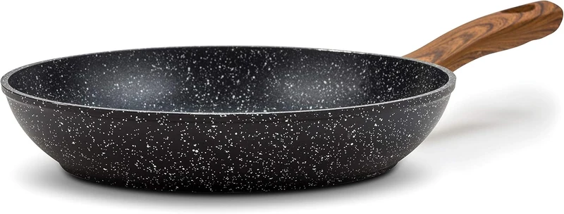 NAVA Bratpfanne | Ø 20 cm | Aus Aluminium mit Antihaftbeschichtung | Aus Stein zum Kochen ausgewogen