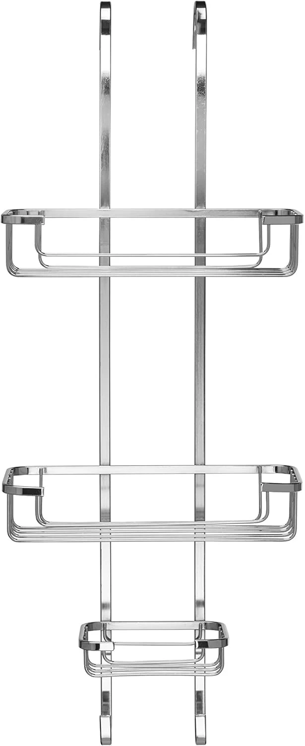 Croydex Rost verchromt kostenlos Baustahl Haken über 3-Tier-Korb, Silber Drei Etagen, Haken über dem