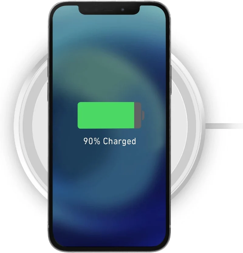 SBS Wireless Fast Charge Tischlader, 15 W für ultraschnelles Laden, Ladestation für Qi-Handys, Smart
