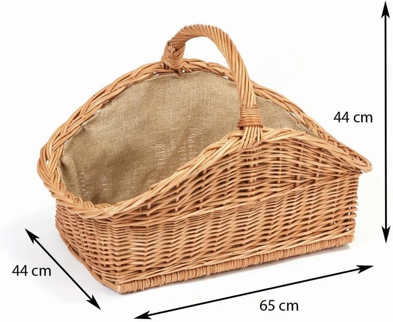 Tigana - Kaminkorb Holzkorb Kaminholzkorb aus Weide mit Jute (Art. 90280-Stabilo - Natur)