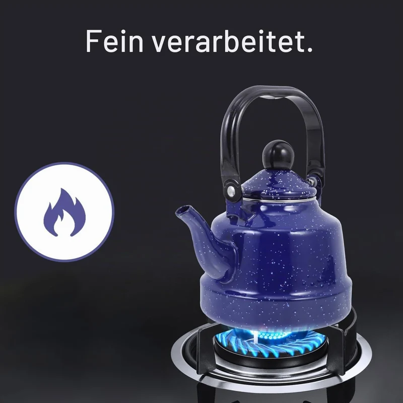 Housoutil Hotel Emaille Pfeifkessel Emaillierter Wasserkessel Metall Kaffeekanne Wasserkocher Teapot