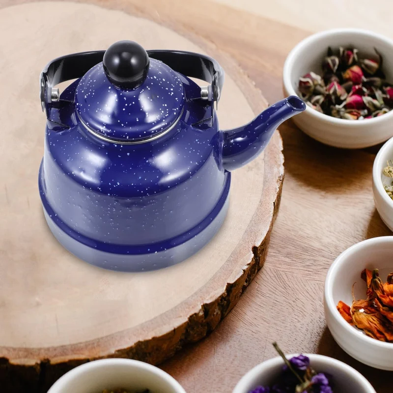 Housoutil Hotel Emaille Pfeifkessel Emaillierter Wasserkessel Metall Kaffeekanne Wasserkocher Teapot