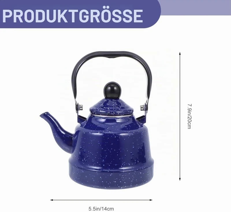 Housoutil Hotel Emaille Pfeifkessel Emaillierter Wasserkessel Metall Kaffeekanne Wasserkocher Teapot