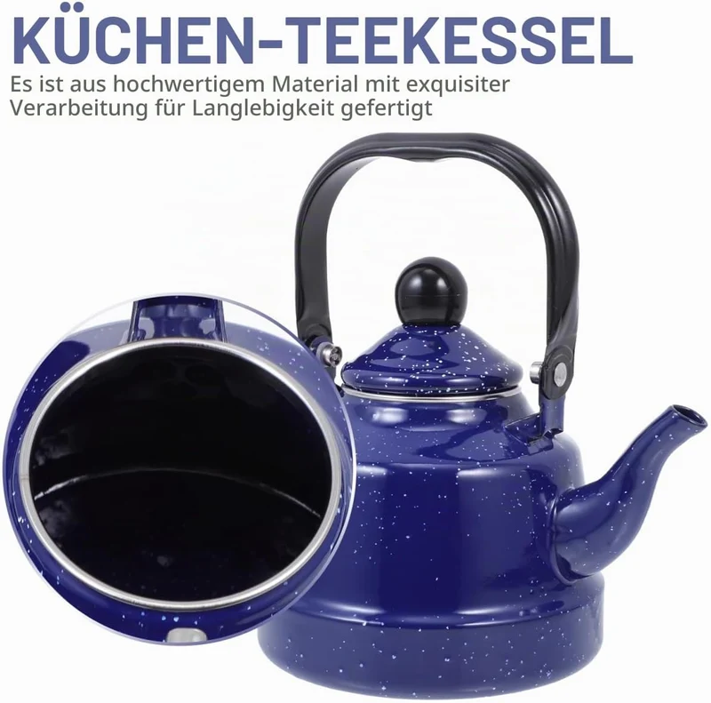 Housoutil Hotel Emaille Pfeifkessel Emaillierter Wasserkessel Metall Kaffeekanne Wasserkocher Teapot