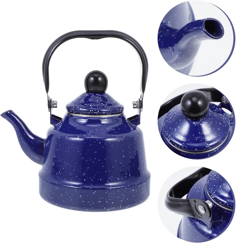 Housoutil Hotel Emaille Pfeifkessel Emaillierter Wasserkessel Metall Kaffeekanne Wasserkocher Teapot