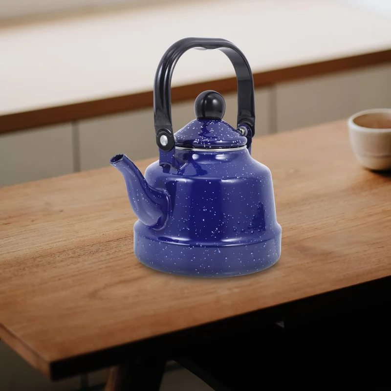 Housoutil Hotel Emaille Pfeifkessel Emaillierter Wasserkessel Metall Kaffeekanne Wasserkocher Teapot