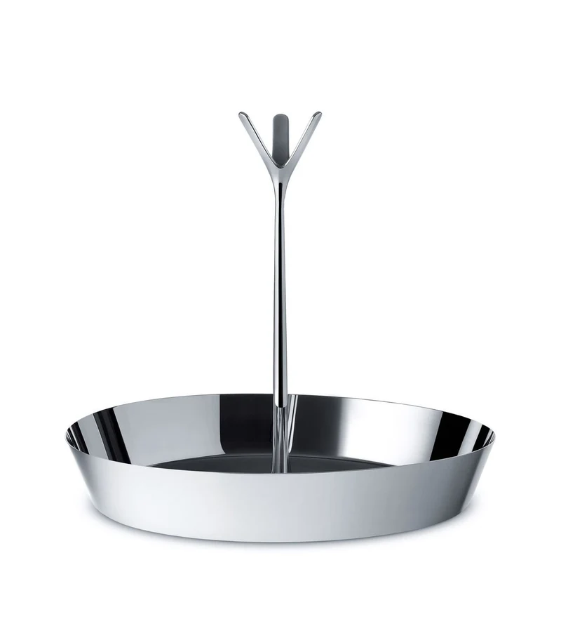 Alessi GIA19 Tutti Frutti Obstschale - Edelstahl 18/10 Glänzend poliert. Ø 29.5 cm Silber, Silber