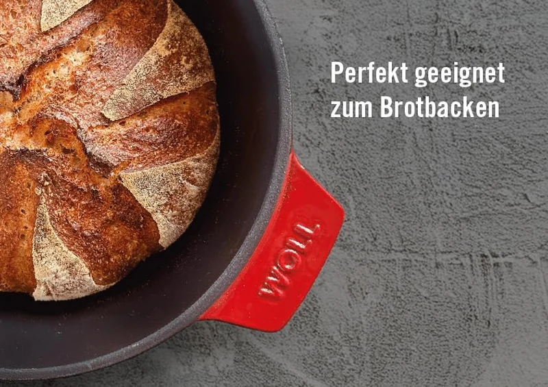 Woll Iron Gusstopf mit Deckel und Silikongriffen - Induktiv -, Ø 16 cm, 8 cm hoch, 1,3l - Geeignet f