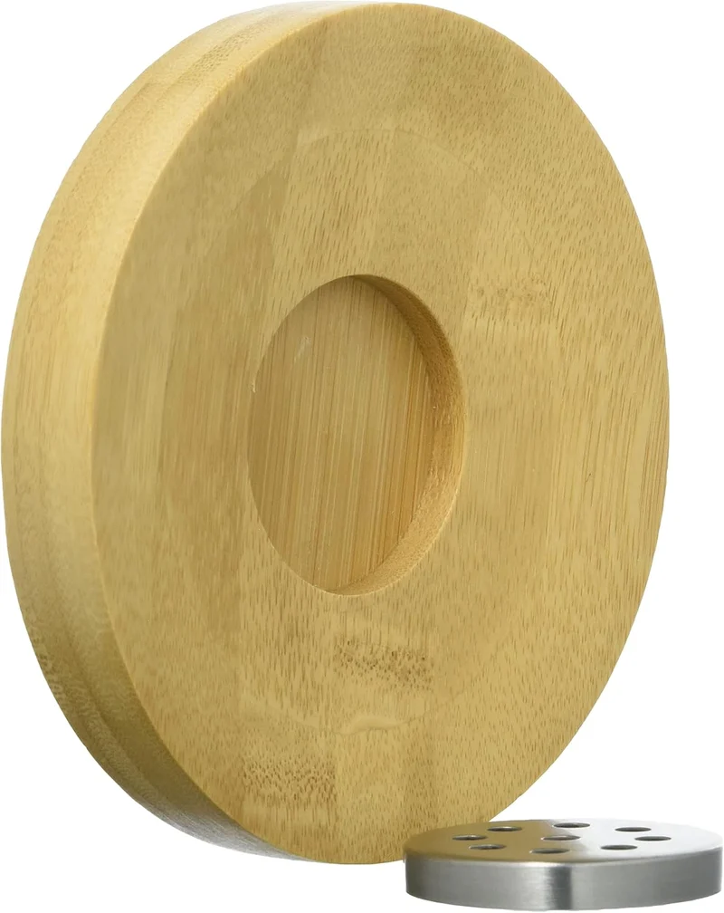 axentia Bambus-Badset, holzfarben/Silber, ca. 10 x 23 x 19 cm