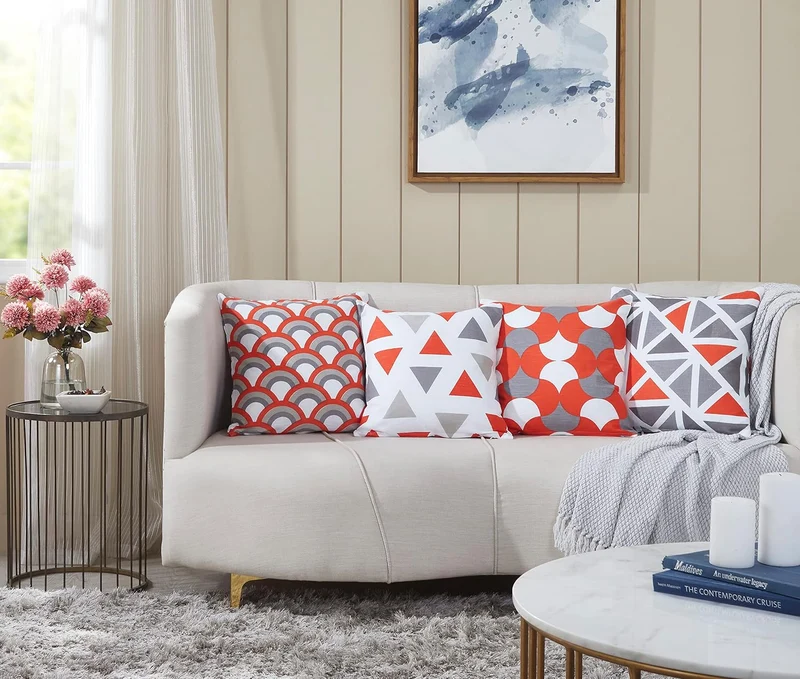 Penguin Home® Dekorative doppelseitige quadratische Kissenhüllen aus 100 % Baumwolle mit unsichtbare