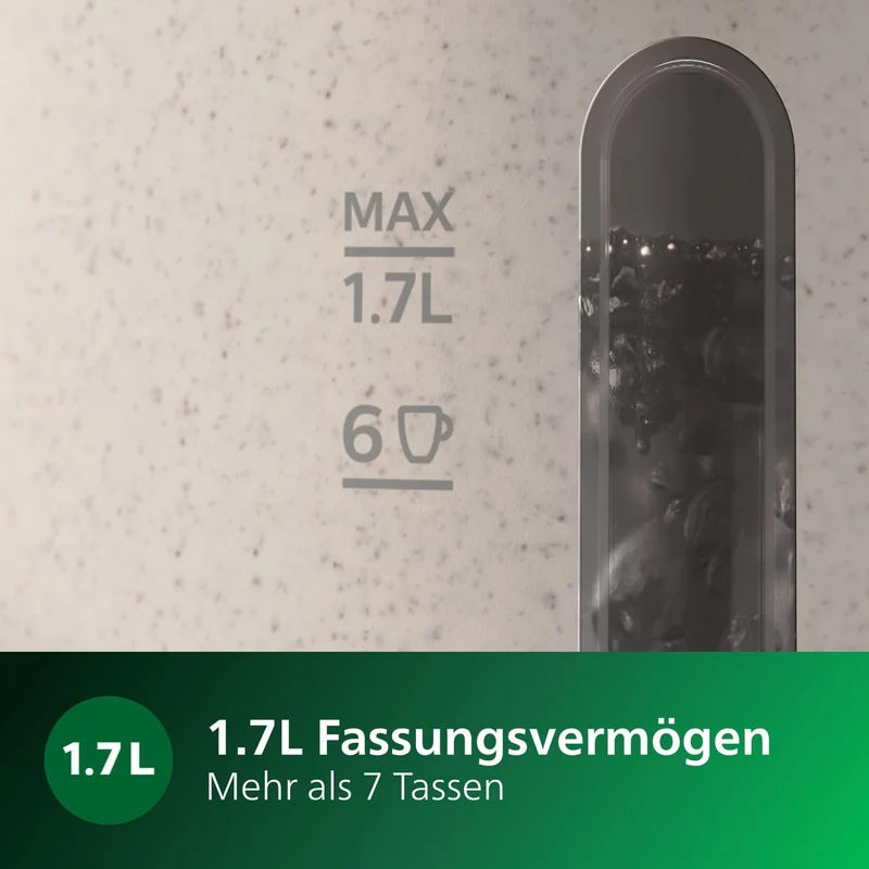 Philips HD9365/10 Conscious Collection Wasserkocher, biologischer, 100% recycelter Kunststoff, Nachh