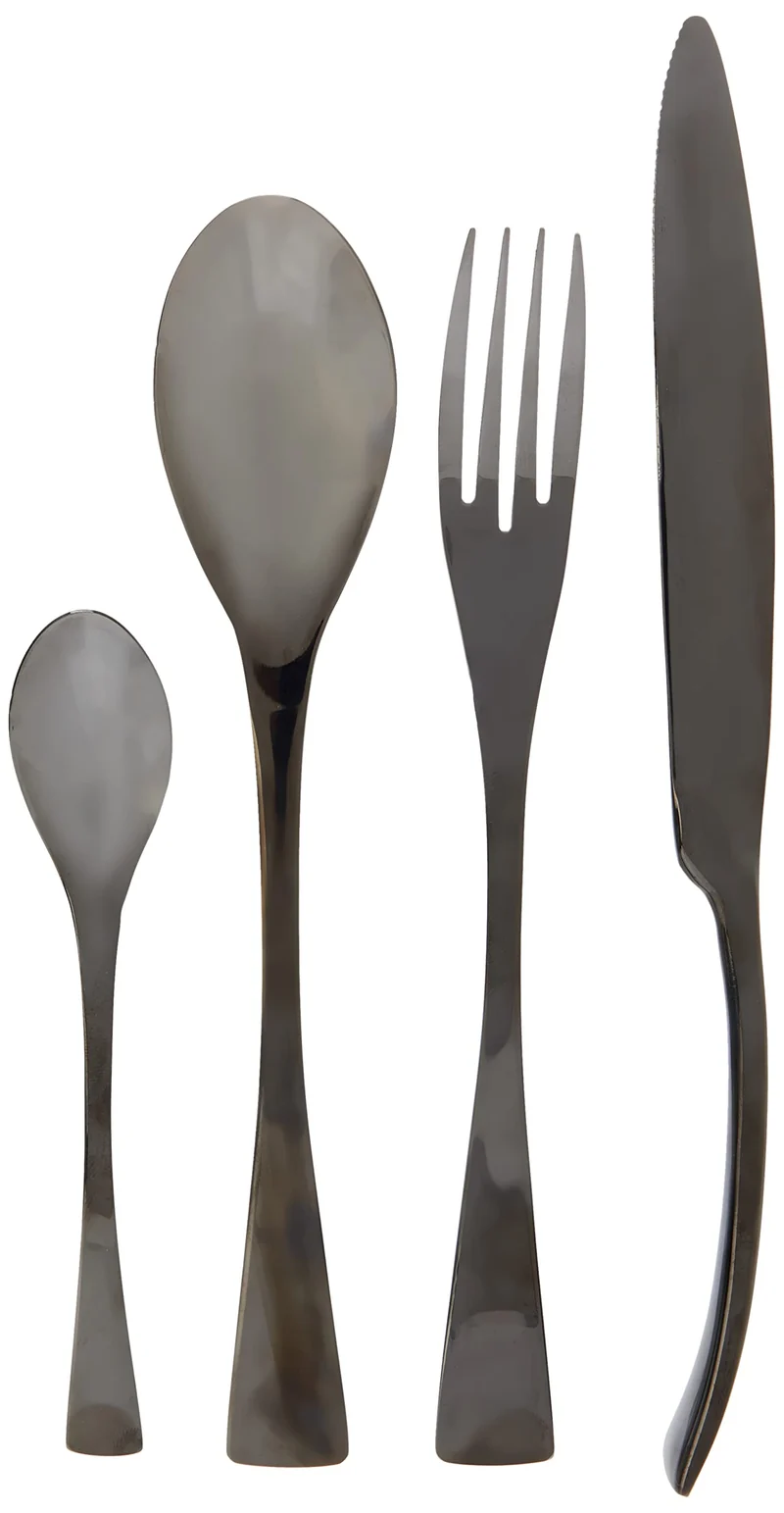 Comas 6323 BCN Colors – edelstahl Besteck set, Schwarz (Matt Black), 24 Stück