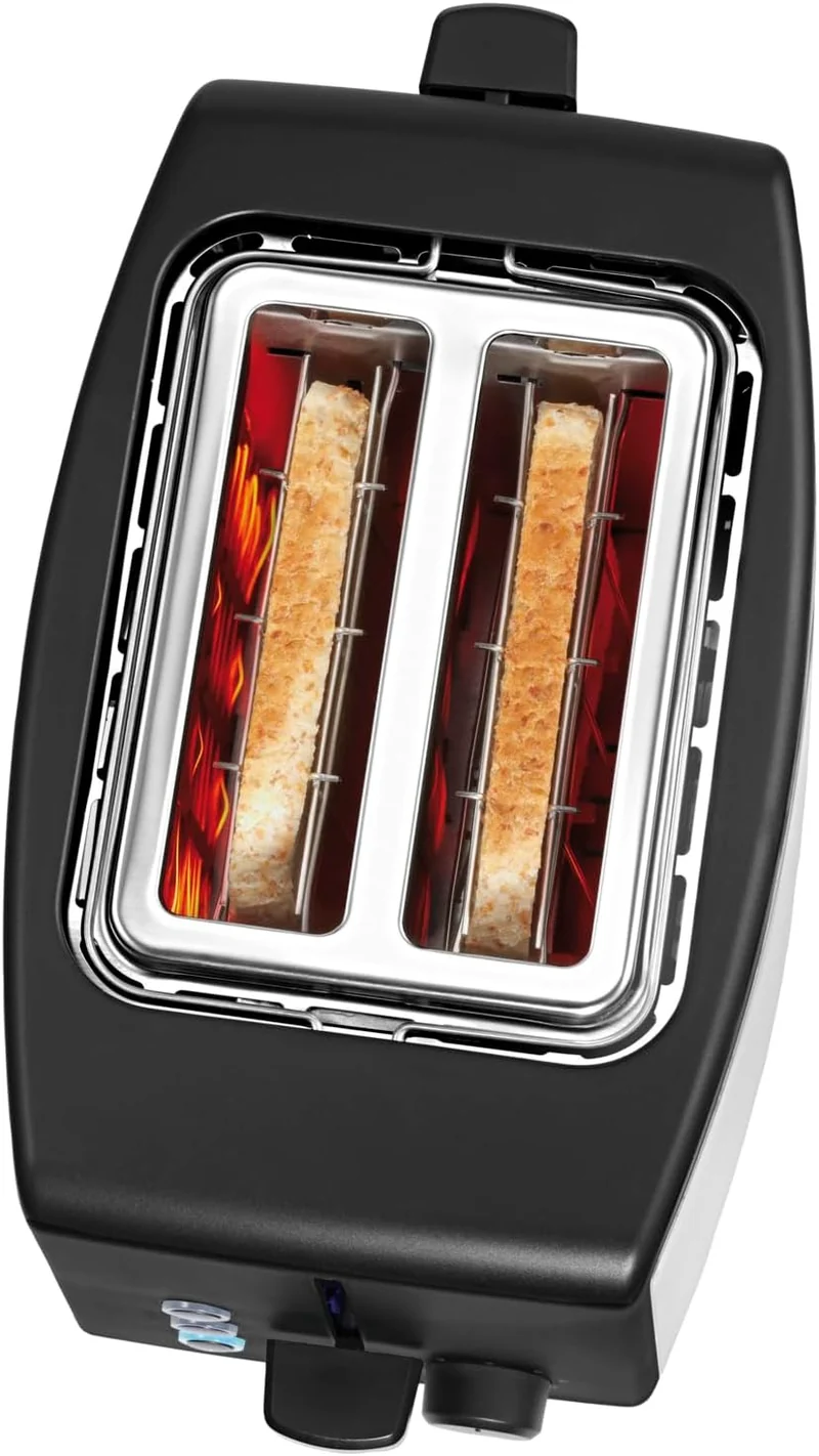 WMF Bueno Edition Toaster Edelstahl, Doppelschlitz Toaster mit Brötchenaufsatz, 2 Scheiben, 7 Bräunu
