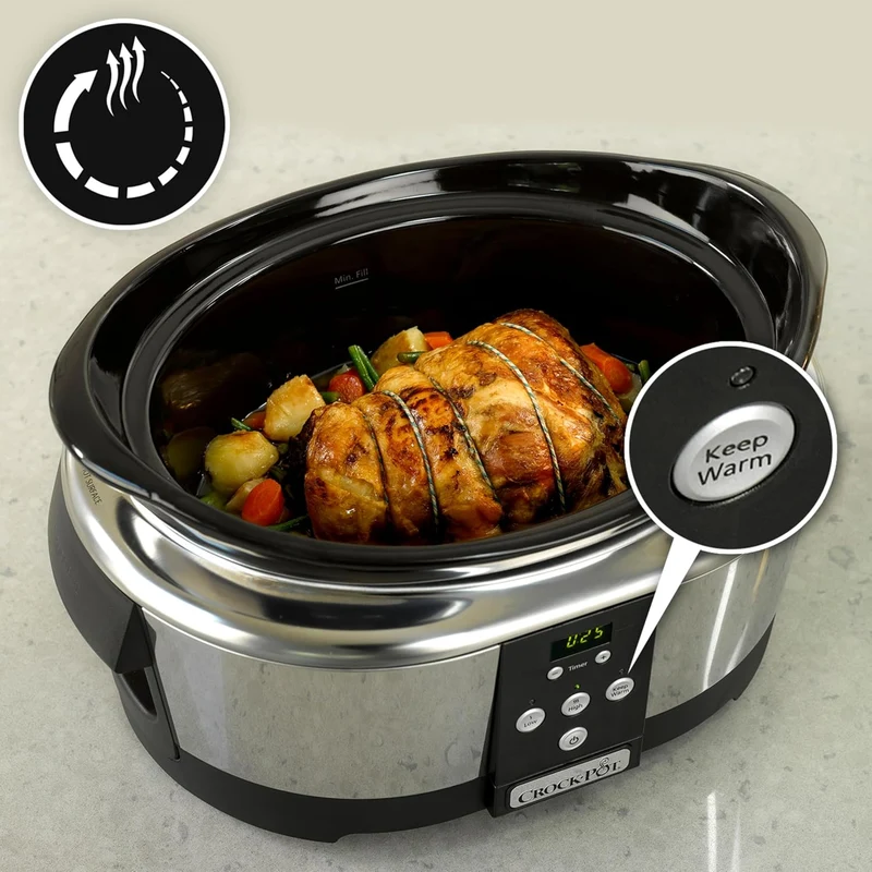 Crockpot, elektronischer Schongarer | 5,7 l (5–6 Personen) | programmierbar mit digitalem 20-Stunden