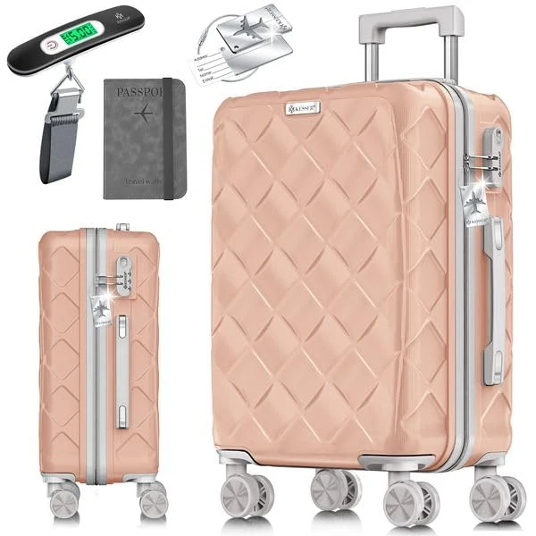 KESSER® Reisekoffer 55L Koffer Handgepäck ABS Hartschalenkoffer mit Zahlenschloss, Kofferwaage & Rei