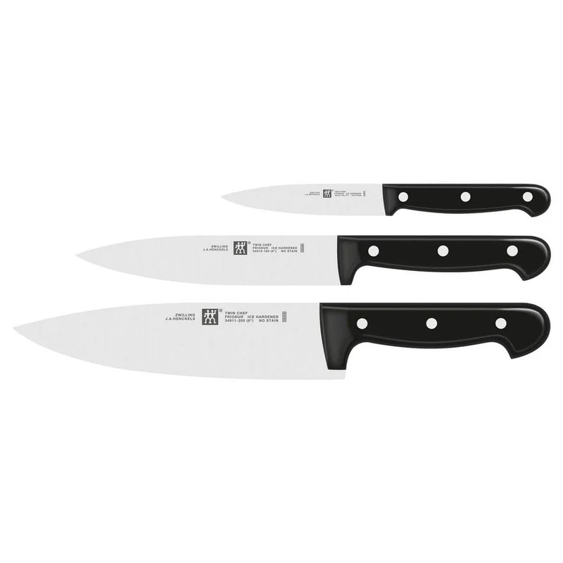 ZWILLING Messer-Set, 3-tlg., Spick-/Garniermesser, Kochmesser, Fleischmesser, Rostfreier Spezialstah