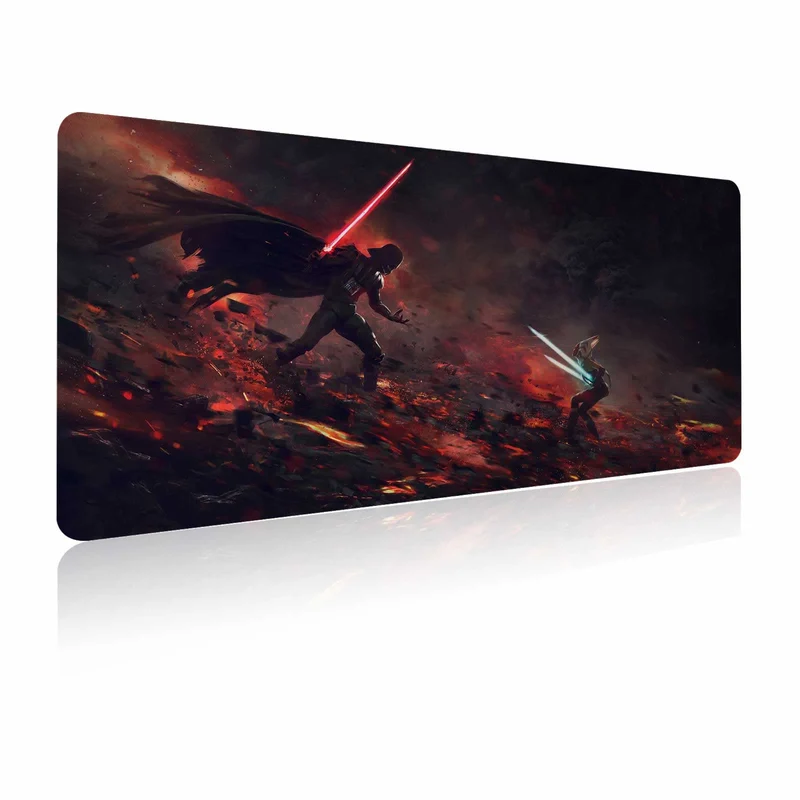 GZESZT XXL-Mauspad Ahsoka-Tano Vs Vader, extra grosses Gaming-Mauspad, Laptop-Schreibtischmatte, rut