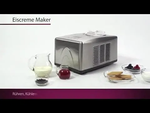 Profi Cook Eismaschine PC-ICM 1091 N, 2-in-1 Eiscreme- und Joghurt-Maker im Edelstahl-Gehäuse, Ice-M