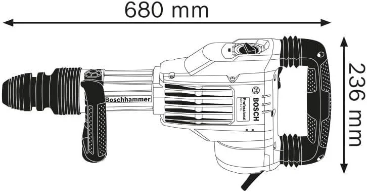 Bosch Professional Schlaghammer GSH 11 VC (1.700 Watt, mit SDS-max, 400 mm Spitzmeissel, im Koffer)