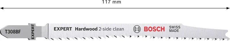 Bosch Professional 100x Stichsägeblatt Expert ‘Hardwood 2-Side Clean’ T 308 BF (für Kunststoffbeschi