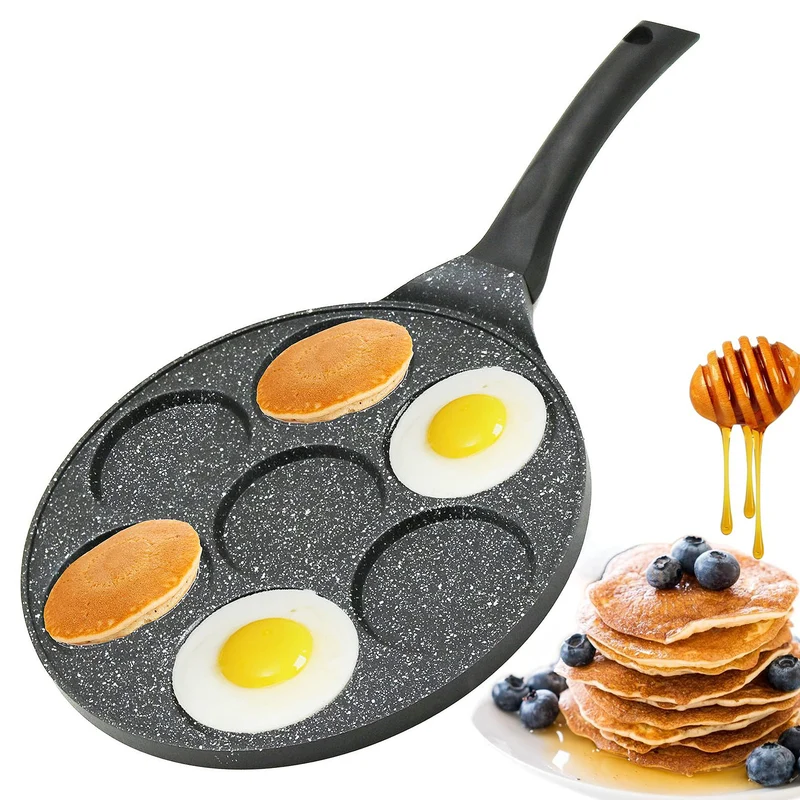 Amalindo Pancake Pfanne Ø26cm Spiegeleipfanne für 7 Eier | Pancakepfanne Antihaft-Beschichtung | Pfa
