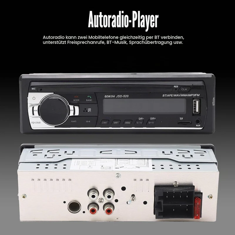 Multimedia-Autoradio-Empfänger, Autoradio-AI-Sprachsteuerungs-LED-Anzeige, Bluetooth-Freisprecheinri