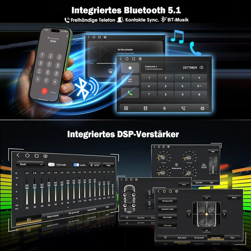 Erisin Qualcomm Android 16 4GB+64GB 8-Kern Autoradio Bluetooth GPS Navi für BMW 3er M3 E46 318 320 R
