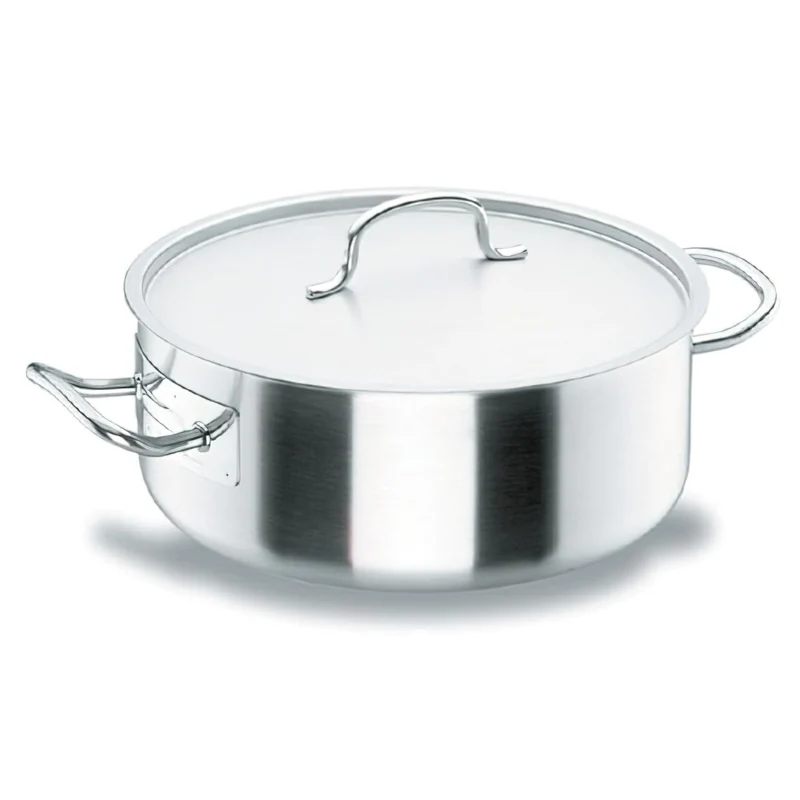 Lacor 50040 Bratentopf mit Deckel 40 cm Silber