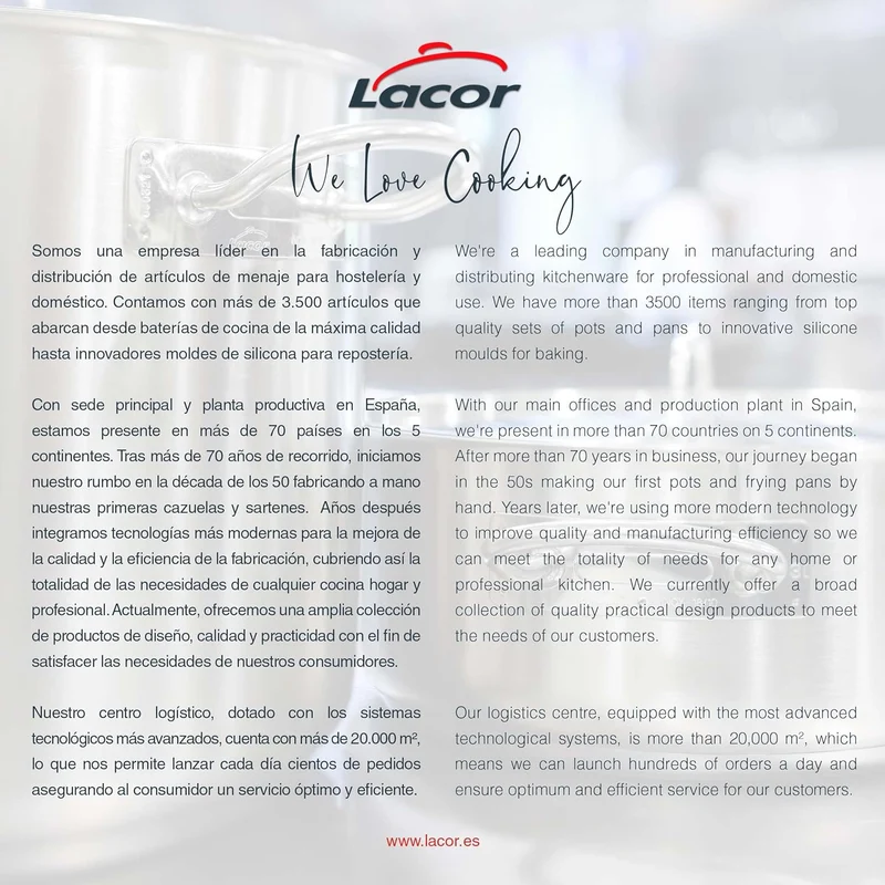 Lacor 50040 Bratentopf mit Deckel 40 cm Silber