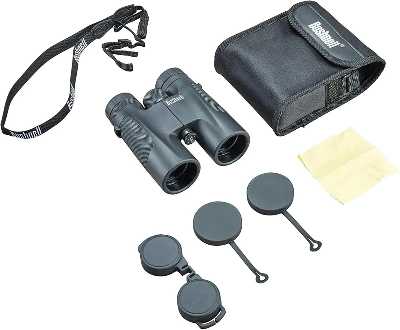 Bushnell Fernglas Powerview Mid Schwarz 10x42, Schwarz 10x42