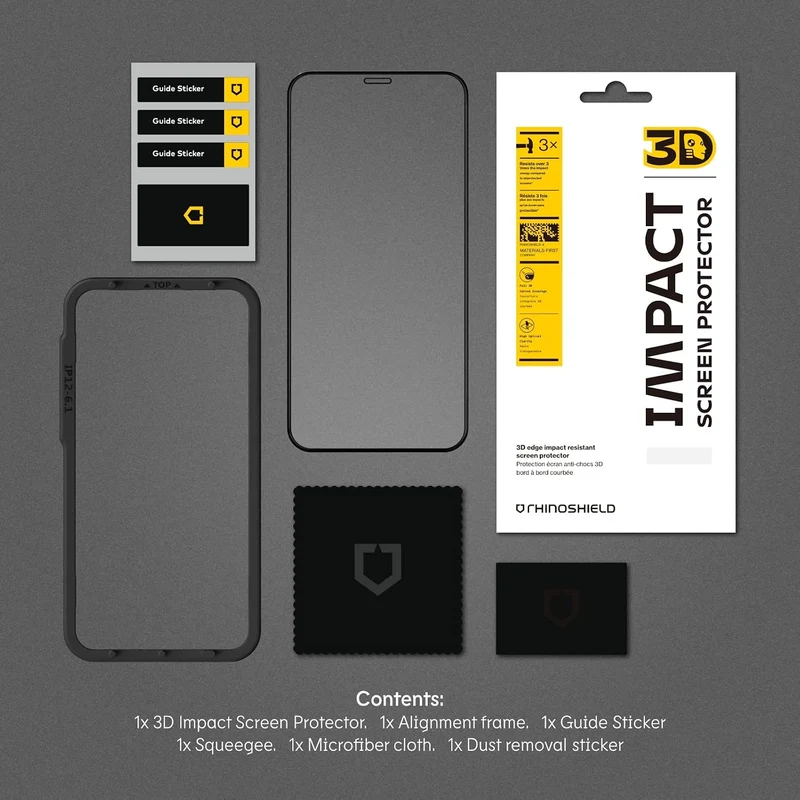 RhinoShield 3D Impact Displayschutz kompatibel mit [iPhone SE 3 / SE 2/8 / 7] |Aufprallschutz -HD-kl
