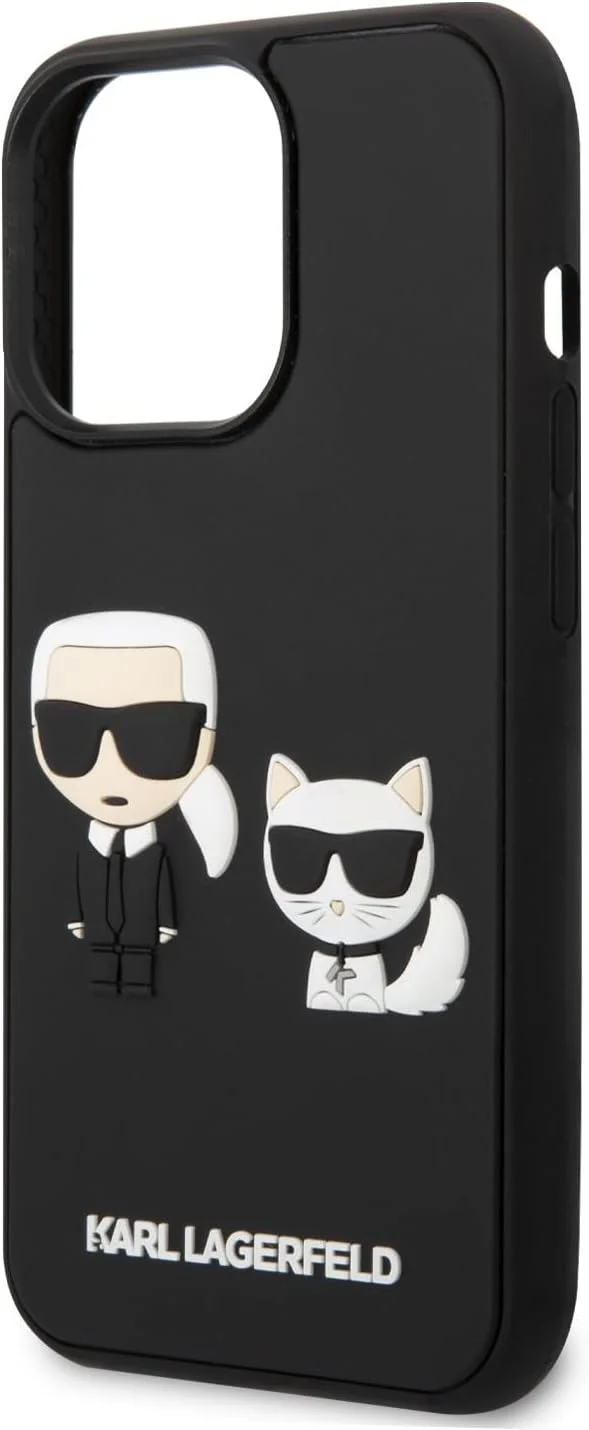 KARL LAGERFELD KLHCP14L3DRKCK hülle für iPhone 14 Pro 6,1" schwarz/Black hardcase Karl&Choupette Iko