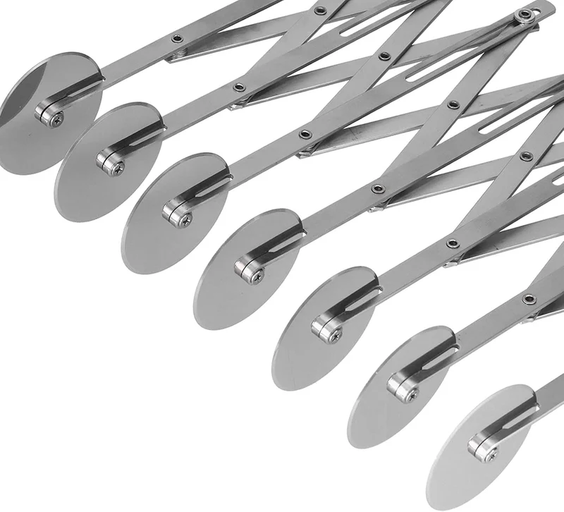 Teigroller, einstellbarer zeitsparender Edelstahl-Gebäckschneider für die Küche(Sieben Rundmesser)
