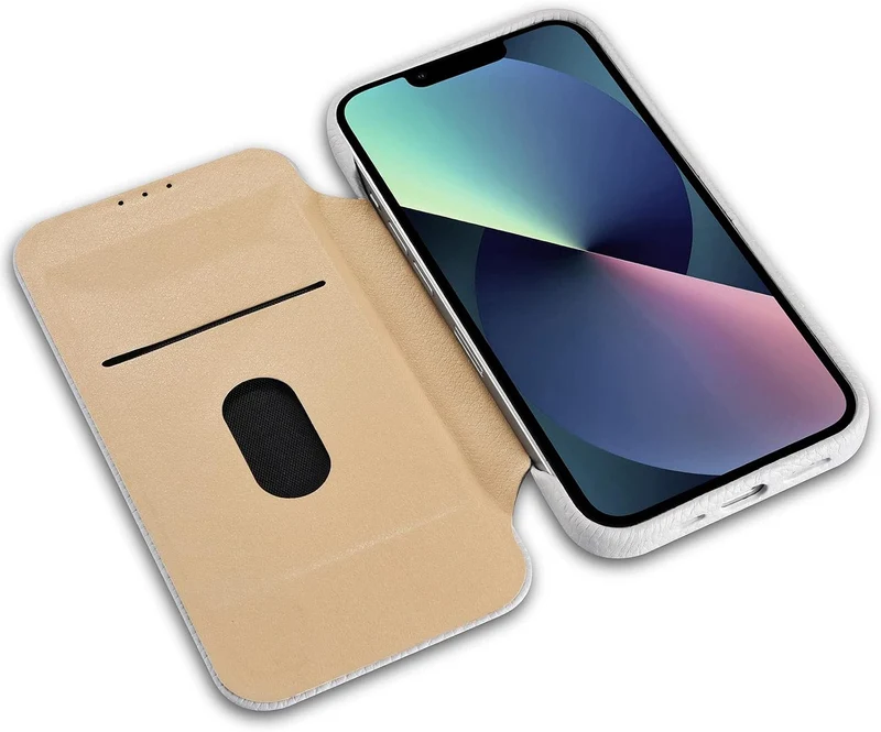 Mobiskin Hülle kompatibel mit Apple iPhone 14 (6,1 Zoll), Handyhülle mit echtem Leder, Case, Schutzh