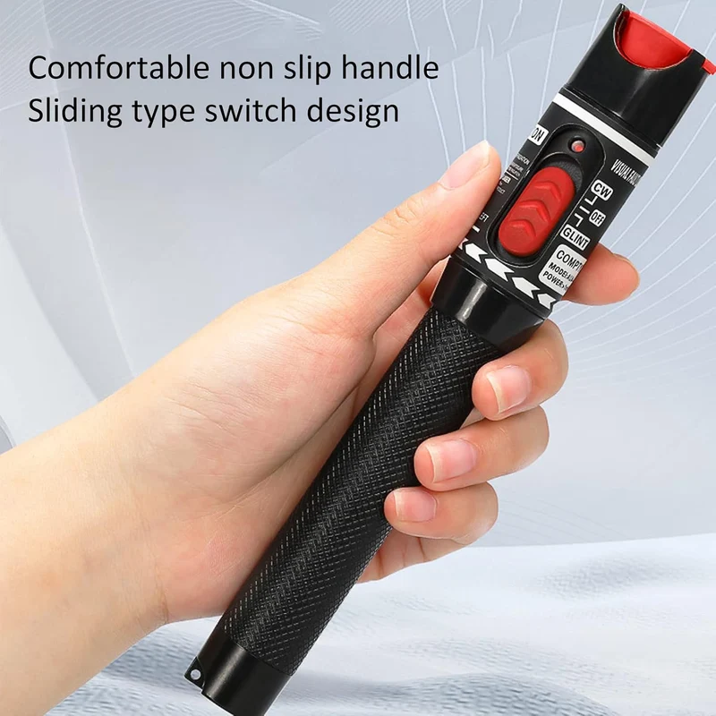 Goshyda Visueller Fehlerorter, 50 MW 50 Km VFL Glasfaserkabeltester Rotlicht-Stifttester für 2,5-mm-