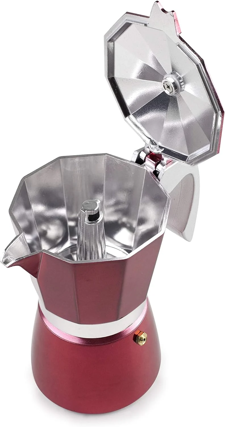 IBILI - Express-Kaffeekocher Evva Red, 12 Tassen, 600 ml, Aluminiumdruckguss, für Induktionsherde ge