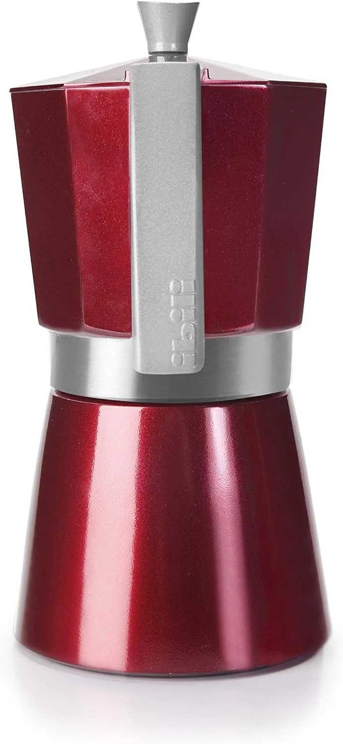 IBILI - Express-Kaffeekocher Evva Red, 12 Tassen, 600 ml, Aluminiumdruckguss, für Induktionsherde ge