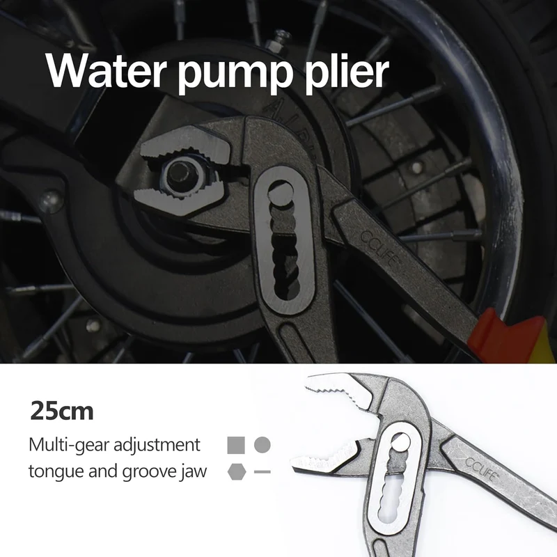 CCLIFE Zangenset 4tlg Kombizange Spitzzange Seitenschneider Wasserpumpzange 4-tlg, 4-tlg