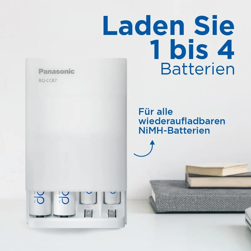 Panasonic eneloop SmartPlus USB Travel Ladegerät für 1–4 AA/AAA NI-MH-Akkus, mit USB-Anschluss und 1