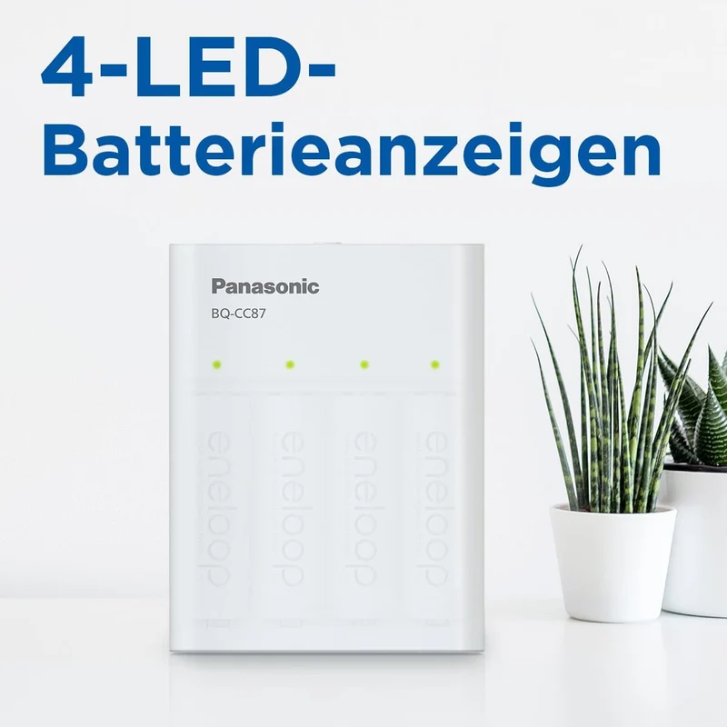 Panasonic eneloop SmartPlus USB Travel Ladegerät für 1–4 AA/AAA NI-MH-Akkus, mit USB-Anschluss und 1