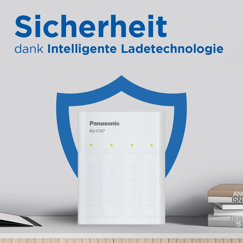 Panasonic eneloop SmartPlus USB Travel Ladegerät für 1–4 AA/AAA NI-MH-Akkus, mit USB-Anschluss und 1