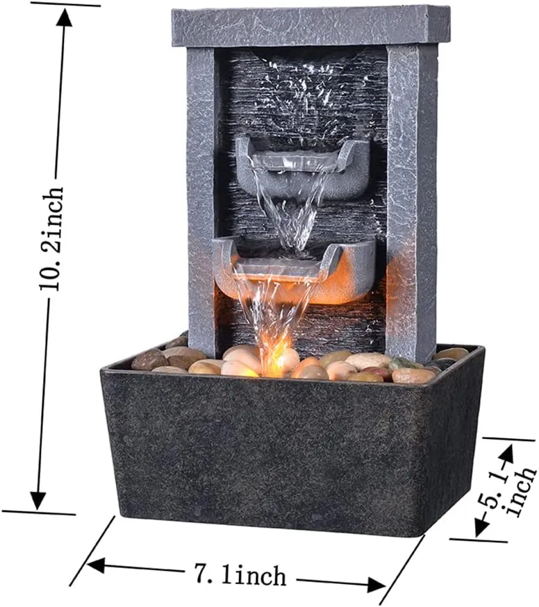 Wasserfall Brunnen für den Innenbereich, Entspannung, Hochdruck Wasserpumpen, Tischbrunnen, Wasserbr